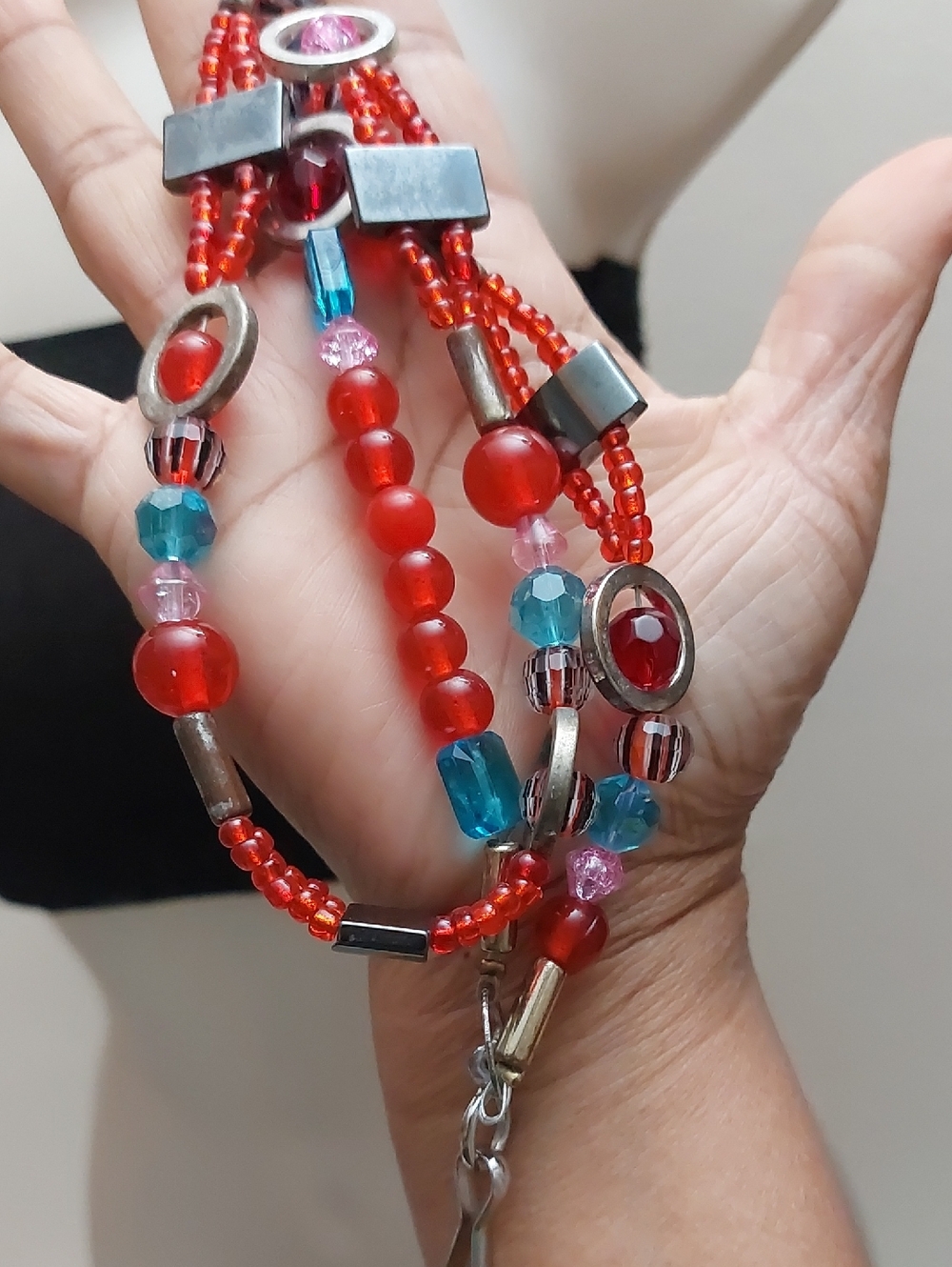 Artisan Mixed Media Beaded ID Card Badge Holder Lanyard Necklace - Picture 4 of 6